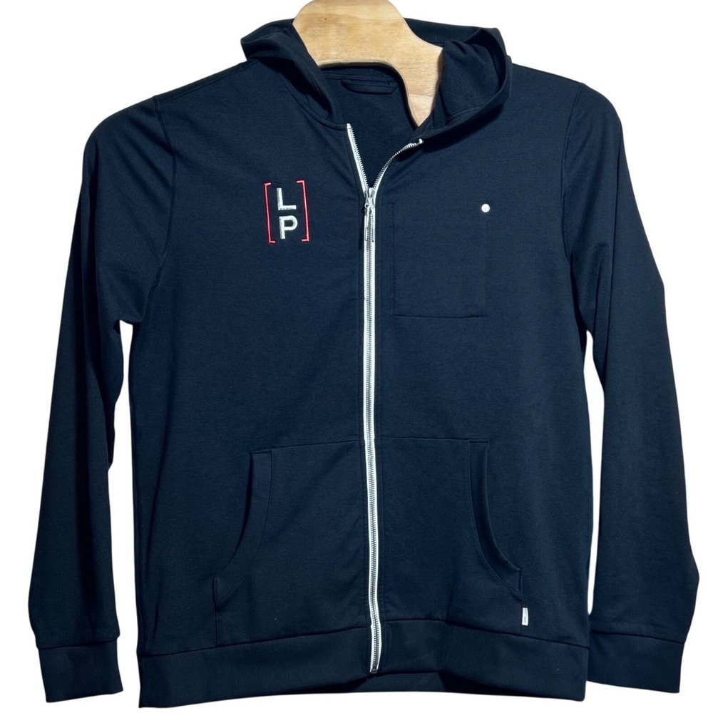 Vuori Coronado Performance Full Zip Hoodie Black LP Logo V243 Mens Large
